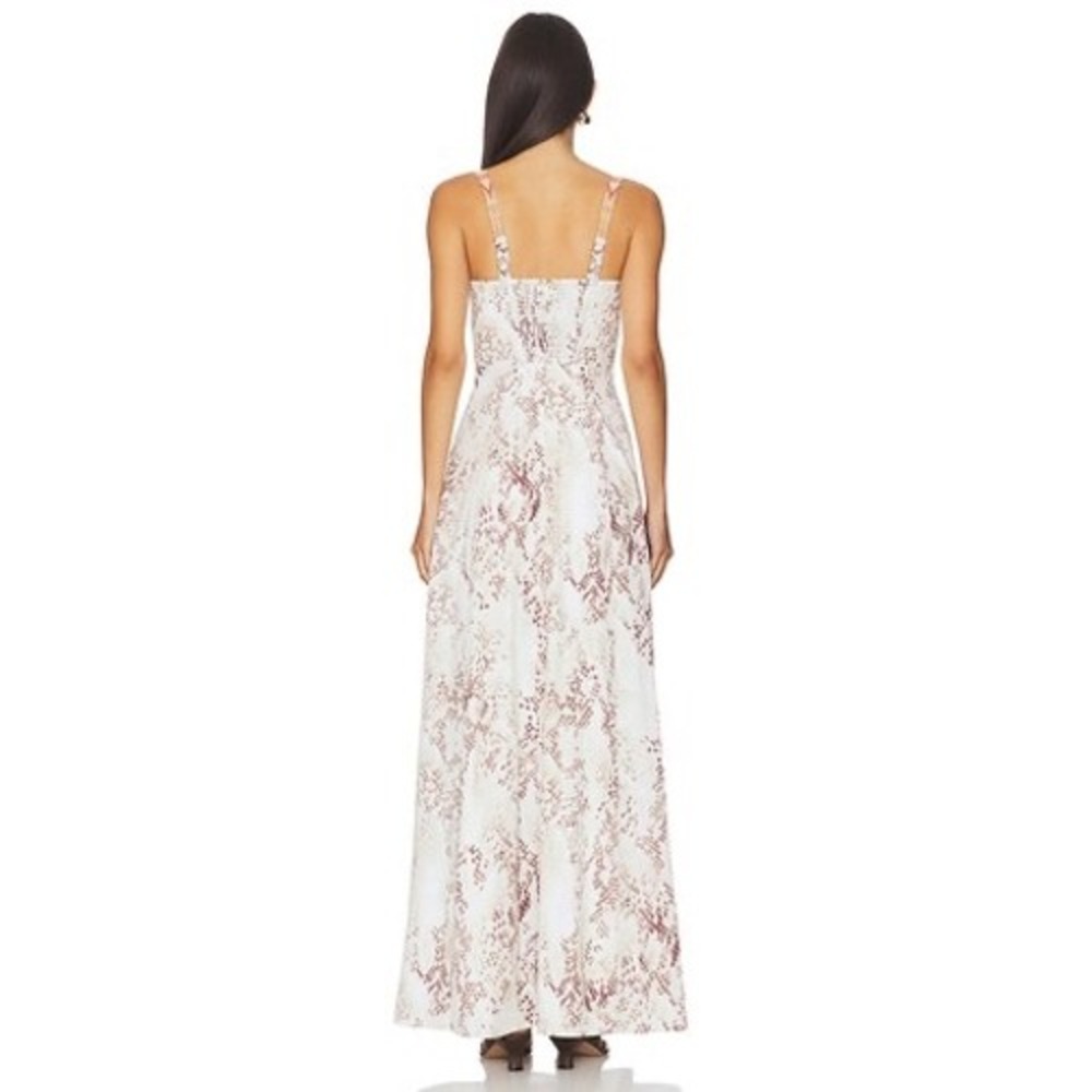 NWT L'Agence Sutton Beaded Strap Maxi Dress in Light Sage Multi Desert Snake - 0 - Picture 6 of 16